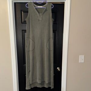 Sleeveless Olive Green Maxi Dress
